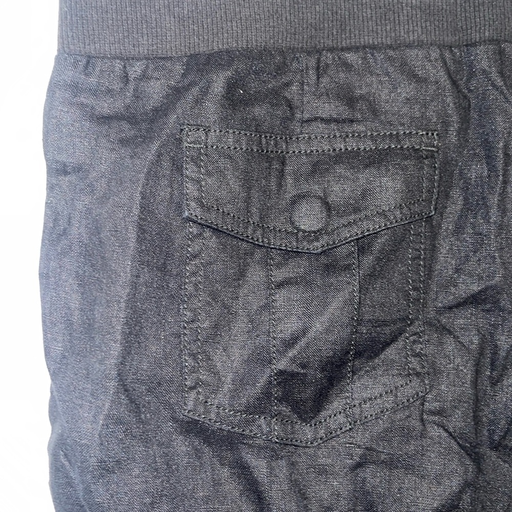 New Guess Premium Vintage Black Capris Crop Linen Blend Short Pants M - Picture 8 of 10
